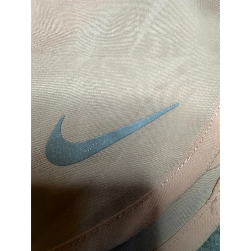 Nike Dri-FIT Women Running Shorts Peach Pink Mesh Trim Zip Pocket XS